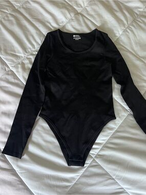 Long-Sleeve Black Bodysuit - Unbranded